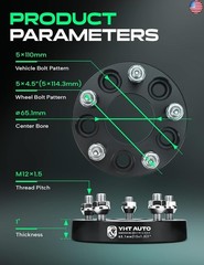 YHTAUTO 5x110mm to 5×4.5Inch Wheel Adapters 1 inch Fit Cadillac, Chevy,