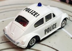 Faller Ams 4876 – VW Käfer Polizei With Flashing Light, 60er Years Toy #EBS1211