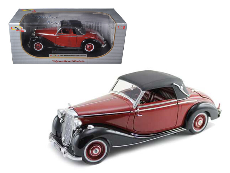 Signature Models 18123BUR 1950 Mercedes Benz 170S Cabriolet Burgundy 1/18