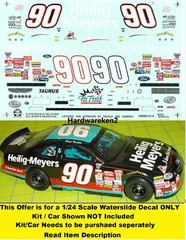 NASCAR DECAL #90 HEILIG-MEYERS 1998 FORD TAURUS DICK TRICKLE SLIXX 1/24