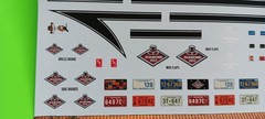 Decal Sheet Diamond Reo 1/25 AMT Black Blue White Stripes Dash License Plates