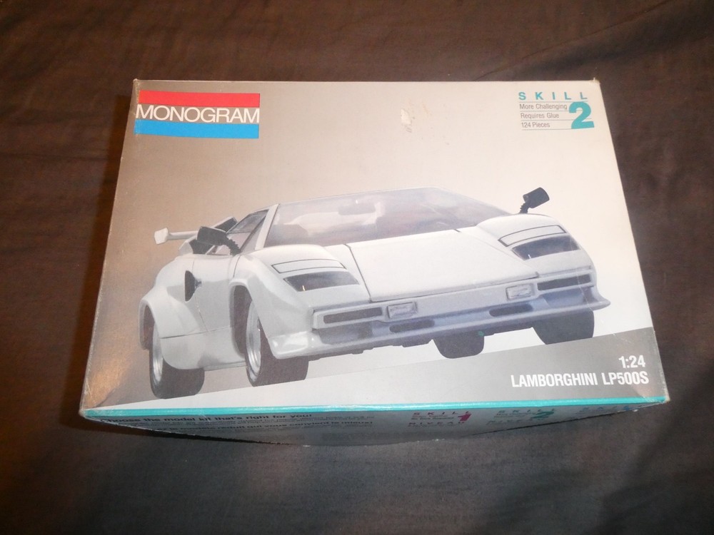 1991 Monogram Lamborghini LP500S Model Ki, 1:24 Scale, Open Box