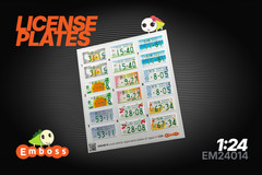 1:24 3D License Plates Detail Set for scale model Cars
