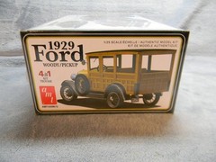 1/25 SCALE AMT 1929 FORD WOODY/PICKUP WHITE 4-IN-1 MODEL KIT W/BIKE-SEALED!