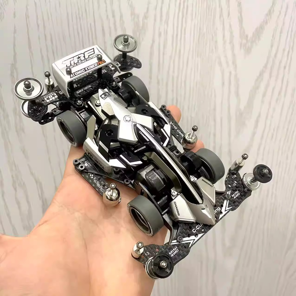 TAMIYA 4WD Custom Painted (Black/Silver/Grey Mirror) FMA Chassis Racing Car