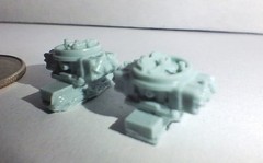 FAB25805 Vintage 600cfm Holley Street Carbs Pressure Cast Resin 1/25 Scale 2 Pcs