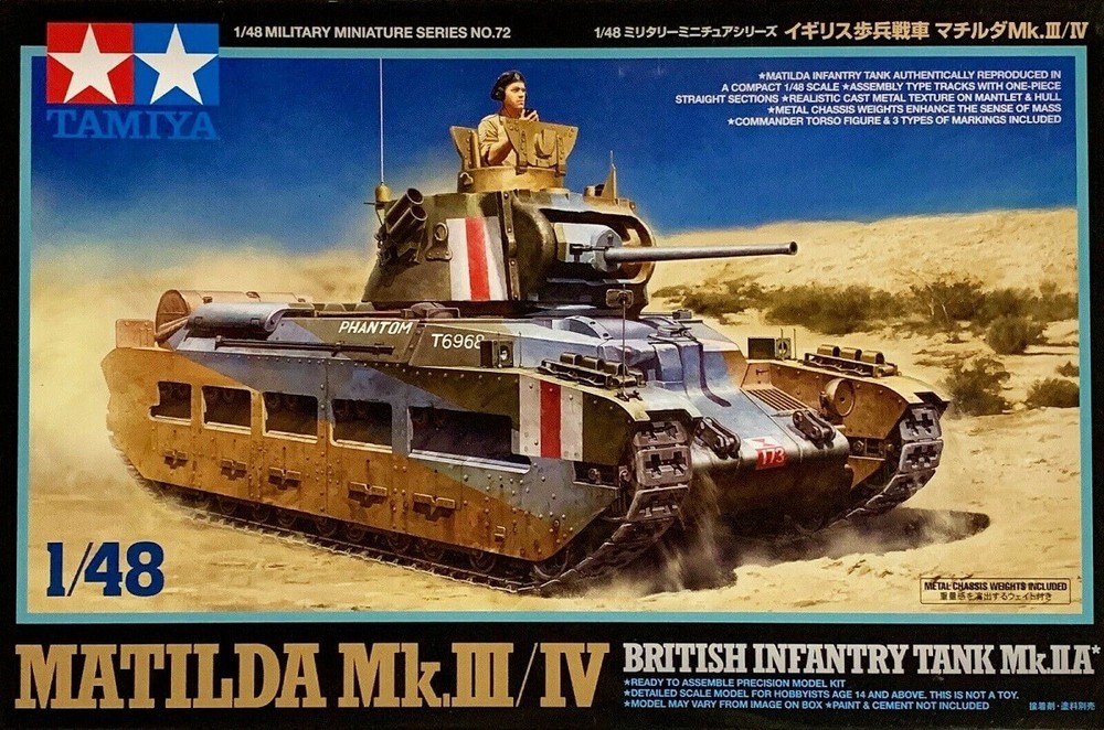 Tamiya 1/48 British Matilda Mk.III/IV Plastic Model Kit 32572