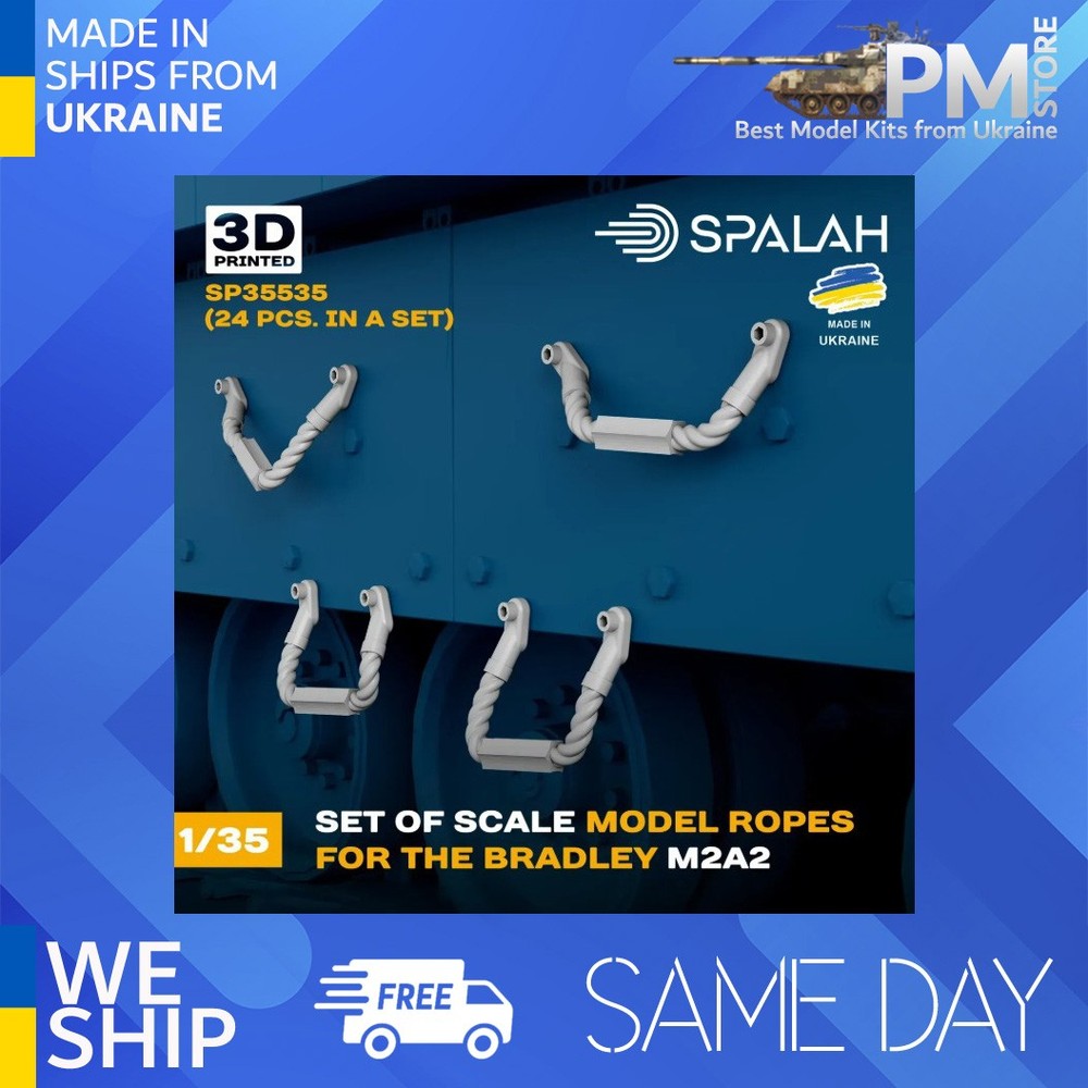 SPALAH 35535 1/35 Set of scale models “Ropes for the Bradley M2A2”, (24 pcs.)