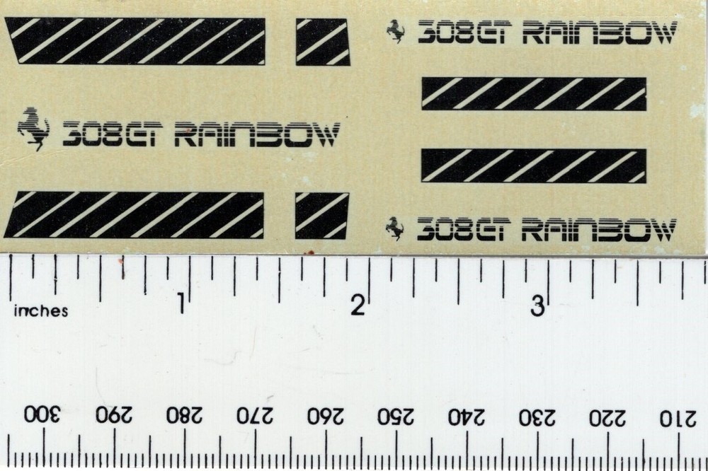 Ferrari 308GT Rainbow MPC 1:24 Model # 1-0554 Decal Only Not A Kit
