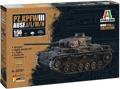 Italeri 25757 1:56 Pz. Kpfw. III Ausf. J/L/M/N Medium Tank Plastic Model Kit