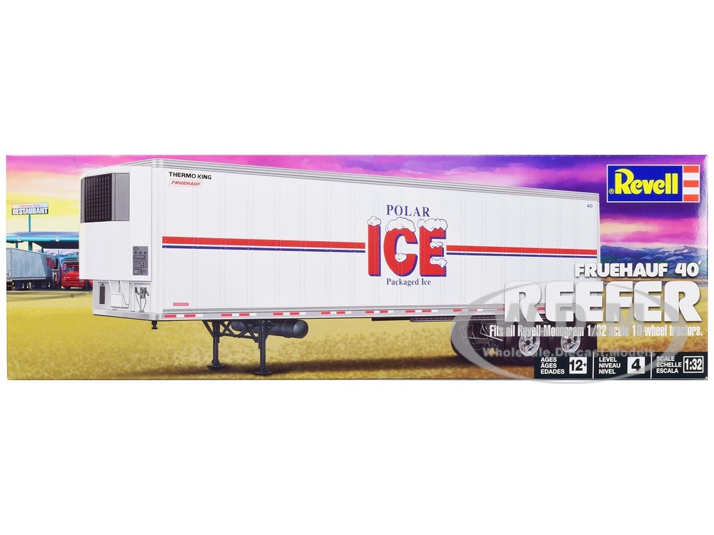 LEVEL 4 MODEL KIT FRUEHAUF 40′ REEFER TRAILER 1/32 SCALE MODEL BY REVELL 14541