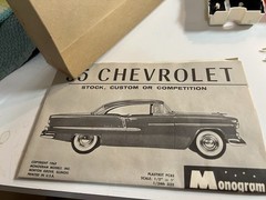 VTG 1963 Monogram 1ST Release 1955 Chevrolet Bel Air Kit # PC83:198 Some Painted