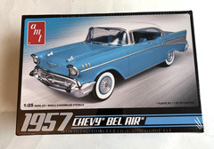 AMT 1957 Chevy Bel Air 1:25 Scale Blue Model Kit Over 70 Parts New , Sealed