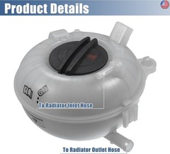 X AUTOHAUX Coolant Radiator Reservoir Tank 5Q0121407A Coolant Overflow