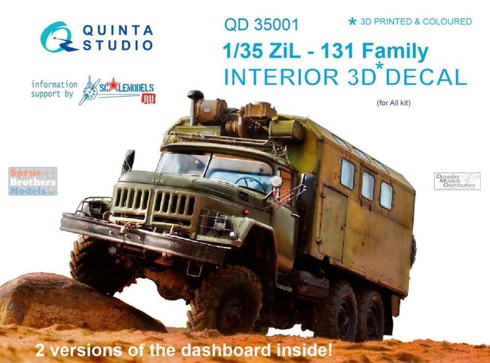 QTSQD35001 1:35 Quinta Studio Interior 3D Decal – ZIL-131 Family Truck