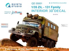 QTSQD35001 1:35 Quinta Studio Interior 3D Decal – ZIL-131 Family Truck