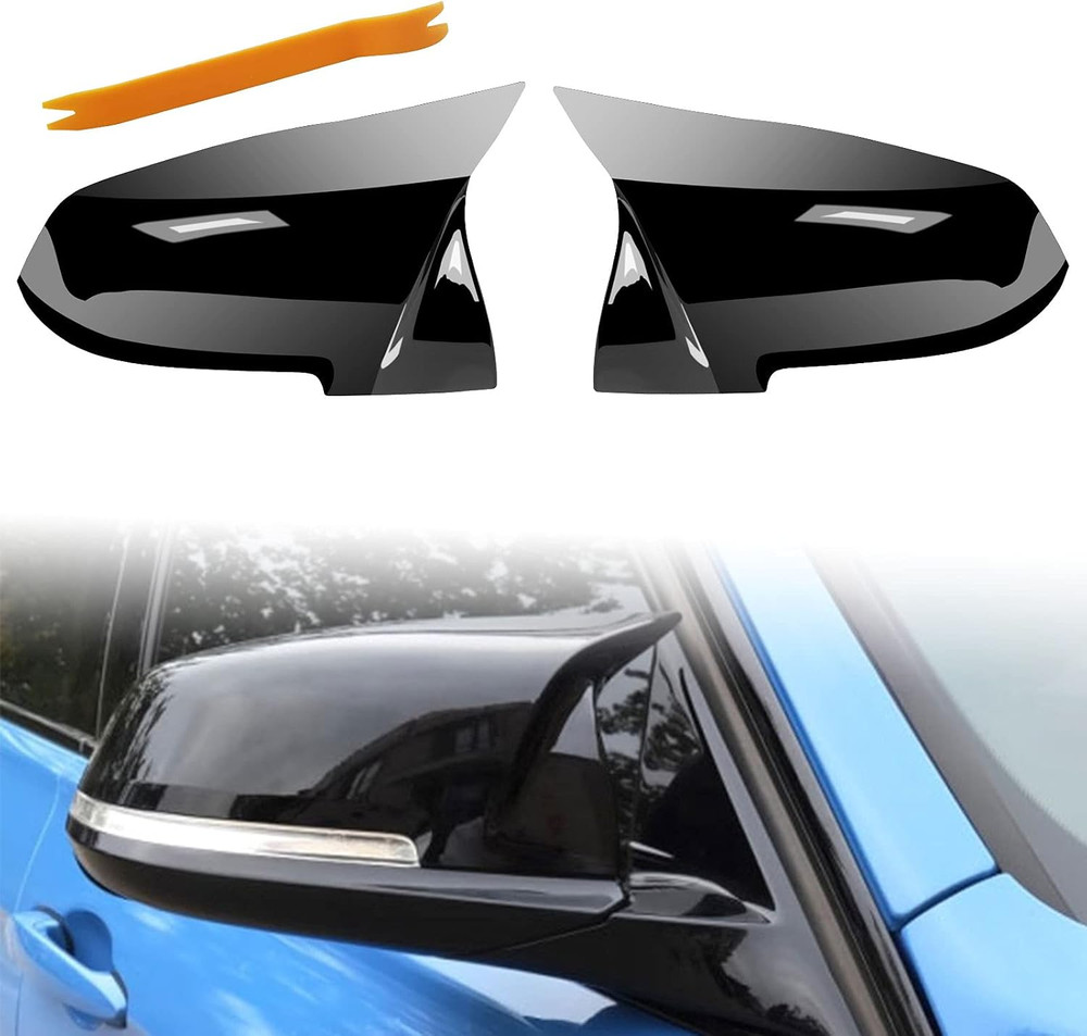 Door Mirror Covers,Glossy Black Replacement Rearview Side Mirror Covers Caps Rea