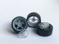 1:25-1:24 Scale Heart Set SK Mona Resin Printed Rims , Wheel and Exhaust Kit