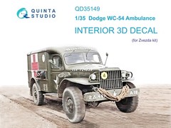 Quinta Studio 1/35 Dodge WC-54 Ambulance 3D Interior/Ext. Color Decals (Zvezda)