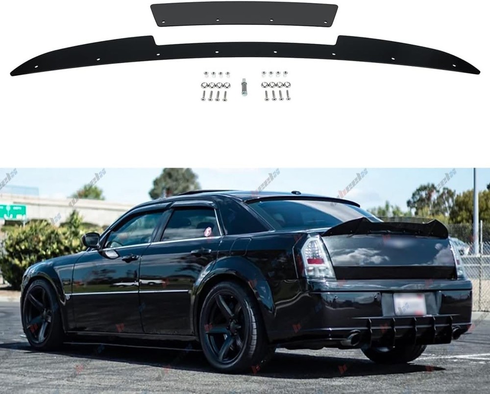 2 Pieces Rear Wickerbill Spoiler Compatible with 2005-2010 Chrysler 300 SRT,