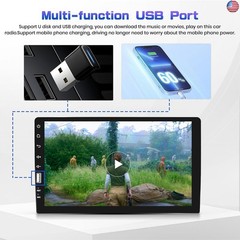9 Inch Single Din Car Stereo with Mirror Link for Android/iOS, IPS Touch Screen