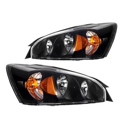 Headlight Assembly Compatible with 2004 2005 Black-Amber/for 2004-2007 Malibu