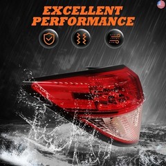 Driver Side Outer Tail Light Red Compatible with HRV HR-V 2016 2017 2018 Rear