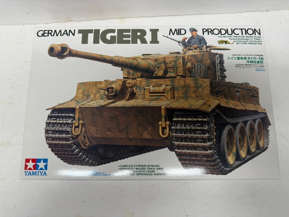 German Tiger I Mid-Production 1/35 Scale Tank Model Tamiya 35194 New Open Box