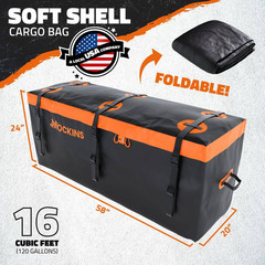 16 Cu.Ft Waterproof Cargo Carrier Bag – 58 In.X 24 In.X 20 In. – Hitch Bag + Loc