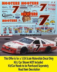 NASCAR DECAL # 7 HOOTERS 1993 FORD THUNDERBIRD ALAN KULWICKI 1/24