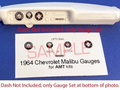 1964 CHEVROLET MALIBU CHEVELLE GAUGE FACES for 1/25 AMT —PLEASE READ DESCRIPTION