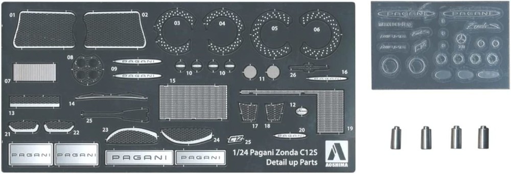 1/24 The Supercar Series TSC-09 Pagani Zonda C12S Exclusive Detail Up Parts Set