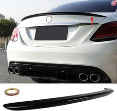 Rear Trunk Lip Wing Spoiler Black Trim Fit for Mercedes Benz C-Class W205 C200