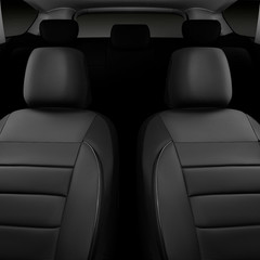 Faux Leather Car Seat Covers Front Seats Only, 3D Foam Support Car Seat Covers,