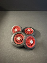 1:24 3d Standard Vintage Wire Wheels 41mm Rear/33mm Front Tires
