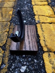 1/5 Scale Aluminum TE37-Style Wheel Display | With Hardwood Stand (Black)