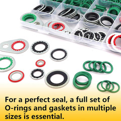 265 Pcs AC O Ring & Gasket Seal Kit for R134A – Durable A/C Compressor Port Seal