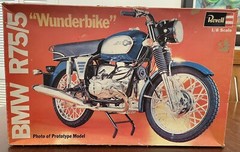 SUPER RARE(1973)-REVELL|BMW R75/5|WUNDERBIKE|1:8 Motorcycle Kit#1552|UNBUILT!!!