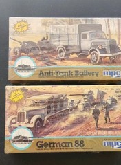 Lot 407 2× Sealed Vtg Model MPC Military 1:76 Anti-Tank Battery & German 88 Ww2