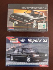 Revell/Monogram 86 Monte SS #2731 & Impala SS #85-6399 models. Set of 2. Sealed.