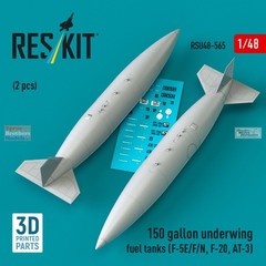RESRSU480565U 1:48 ResKit 150 Gallon Underwing Fuel Tank Set (for F-5E F-5F