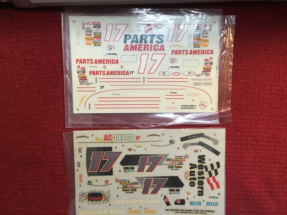 1/24 – 1/25 Vintage 1990’s Nascar Model Decals – #17 – Sold Individually
