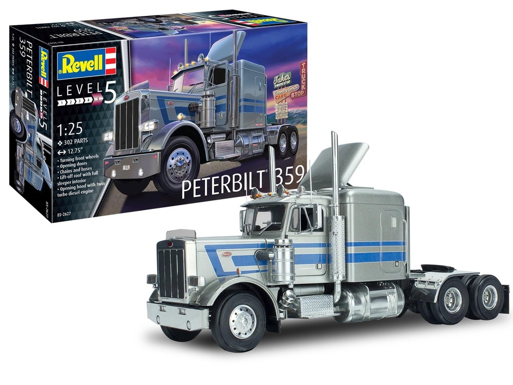 85-2627 Peterbilt 359 1:25 Scale 302-Piece Skill Level 5 Model Car Building Kit