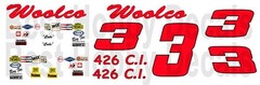 #3 Buddy Baker Woolco Plymouth 1/18th Scale Decals
