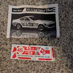 Vintage Revell 1975 “Giant Killer” Datsun Z Racer 1/25 Scale Model Kit