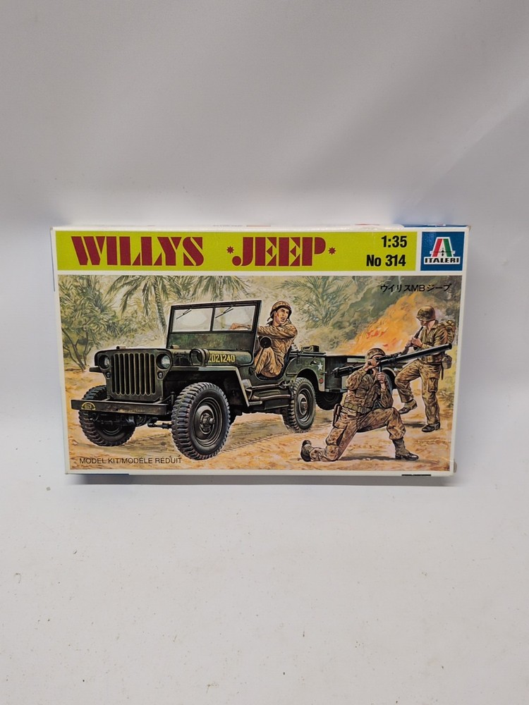 Willys Jeep – 1/35 Scale Italeri Unassembled AFV kit#314 – New Open Box