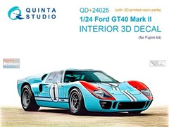 1/24 Quinta 3D Interior Decals + Resin #24025R Ford GT40 Mk.2 FUJ