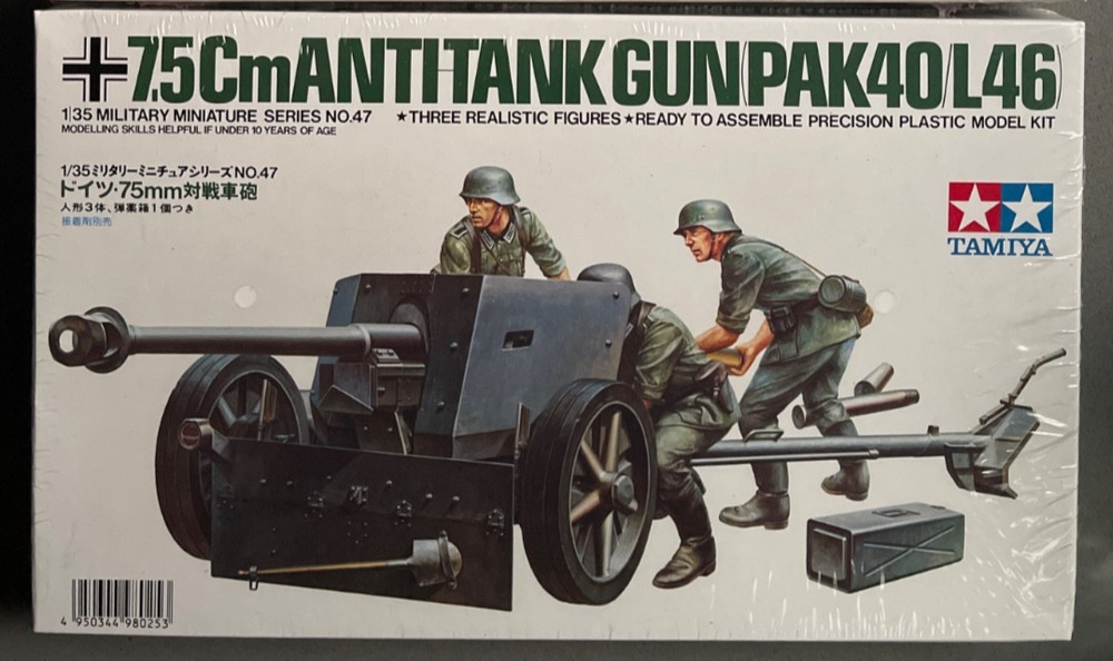 Tamiya 35047 7.5Cm Anti-Tank Gun Pak 40 L46 1/35 Scale Model Kit 1:35