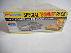 Monogram ’82 Corvette 1/24 & ’78 Camaro Z-28 1/32 Snap Tite Bonus Pack Model Kit