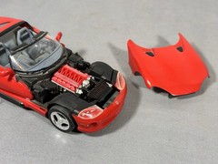1/24 Scale Nicely Built Dodge Viper V-10 Model Car Red Mopar 1/25 Sidepipes